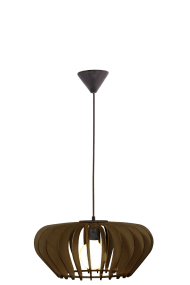 Calyps Ø44 Brun taklampa från Aneta Lighting - Den eleganta taklampan Calyps best&aring;r av plywoodlameller i mjukt rundad form som skapar en vacker ljus- och skuggeffekt.