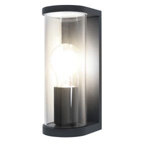 Tubular Mörkgrå utelampa från Osram - Tillverkad av h&ouml;gkvalitativt aluminium och glas, erbjuder denna lampa ett vackert ljusfl&ouml;de samtidigt som den &auml;r skyddad mot v&auml;der och vind med IP44-klassning.