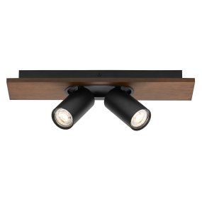 Mercury 2 Svart spotlight från Osram - Takplattan av tr&auml; i kombinationen med de r&ouml;rliga spotlightsen g&ouml;r den m&aring;ngsidig och passar in i alla hem och stilar.