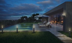 Figo Sensor Mörkgrå utelampa från Ledvance - Tillverkad av rostfritt st&aring;l och glas, &auml;r denna lampa b&aring;de h&aring;llbar och v&auml;derbest&auml;ndig, vilket g&ouml;r den perfekt f&ouml;r utomhusbruk.