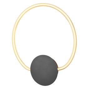 Aura Ø37 Svart från Ledvance - Lampan har tv&aring; olika belysningspunkter med integrerad LED, en bakom v&auml;ggplattan och cirkeln.