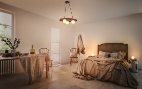 Clay Nest 50cm Brun från Ledvance - Glaskuporna i opal som omfamnar ljusk&auml;llorna skapar ett fint och bl&auml;ndfritt ljus i rummet.