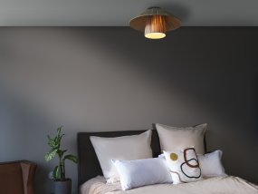 Bamboo Paper Hut Ø40 Natur plafond från Ledvance - Den naturliga formgivningen och det naturliga materialet g&ouml;r att den passar in i n&auml;stan alla hem och stilar.