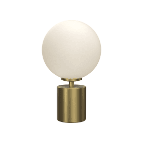 Ballon 24cm Mässing bordslampa från Herstal - Ballon &auml;r en elegant bordslampa med en stilren och tidl&ouml;s design som kombinerar metall i en vacker satin m&auml;ssingfinish med en rund sk&auml;rm av opalglas.