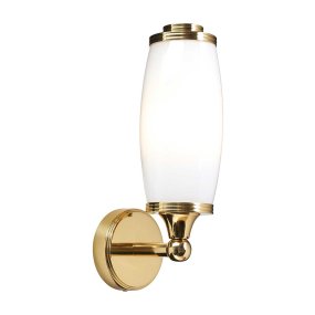 Eliot 28cm Polerad mässing badrumslampa från Elstead Lighting - Eliot v&auml;gglampa &auml;r en klassiskt designad armatur som tillverkas med h&ouml;gsta standard och h&aring;llbarhet tack vare kvalitetsmaterial av massivt m&auml;ssing.