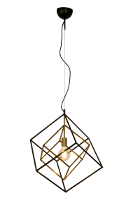 Cubes Ø54 Svart från Aneta Lighting - Cubes taklampa i svartlackerad och matt m&auml;ssingsf&auml;rgad metall.