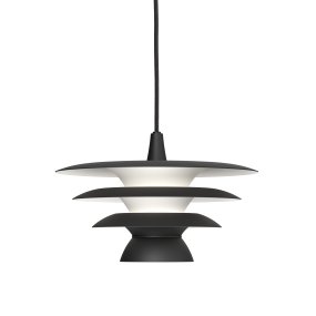 DaVinci Ø30 Mattsvart taklampa från Belid - Lampan &auml;r tillverkad i metall och best&aring;r av tre sk&auml;rmar i olika storlekar som tillsammans skapar ett stilrent och uttrycksfullt formspr&aring;k.