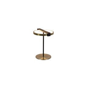 Aerial 35cm Mässing/svart från Searchlight - Den stilrena ringen med integrerad LED ger ett j&auml;mnt och behagligt ljus som passar perfekt p&aring; sidobordet, skrivbordet eller nattduksbordet.