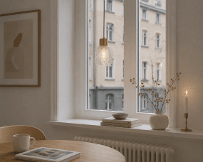 Tabaco Ø14 Transparent/guld fönsterlampa från Lampan - Perfekt att placera i f&ouml;nstret f&ouml;r att skapa en inbjudande atmosf&auml;r med b&aring;de karakt&auml;r och stil.
