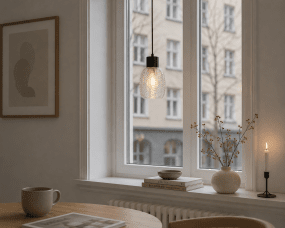 Tabaco Ø14 Transparent/svart fönsterlampa från Lampan - Tabaco &auml;r en dekorativ f&ouml;nsterlampa som kombinerar modern design med vackra detaljer.