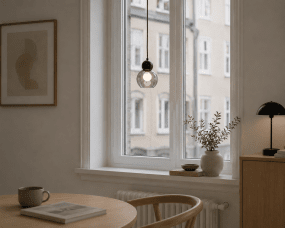 Barba Ø15 Rökfärgad/svart fönsterlampa från Lampan - Barba &auml;r en stilren f&ouml;nsterlampa med en modern och minimalistisk design.