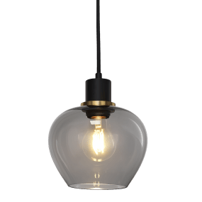 Ariston Ø20 Rökfärgad fönsterlampa från Lampan - Den r&ouml;kf&auml;rgade glaskupan ger ett fint och behagligt ljus, medan detaljen i borstad m&auml;ssingsfinish tillf&ouml;r en modern och exklusiv k&auml;nsla.