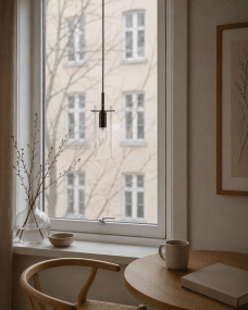 Cilinda Ø7 Svart/transparent fönsterlampa från Nordic Lighting - Det klara glaset skapar en fin ljusspridning och i kombination med metallen i svart f&auml;rg blir det en snygg inredningsdetalj.