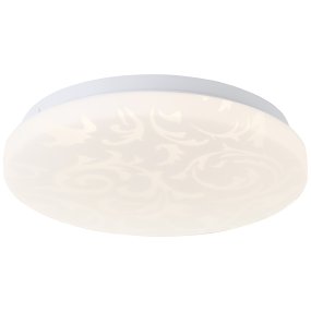 Clarica Ø26 Vit plafond från Brilliant - Den integrerade LED-ljusk&auml;llan ger ett varmvitt ljus p&aring; 3000K och har en ljusstyrka p&aring; 1400 lumen &ndash; perfekt f&ouml;r att skapa en behaglig och v&auml;lbelyst milj&ouml; i exempelvis hall eller k&ouml;k.
