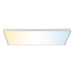 Avola 56cm Vit från Brilliant - Avola &auml;r en modern plafond tillverkad helt i plast, med en vit ram som elegant omsluter en integrerad LED-panel.