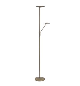 Barone Mässing golvlampa från Texa Design - En push dimmer sitter p&aring; lampan s&aring; du kan justera ljusstyrkan och f&auml;rgtemperaturen fr&aring;n varmvitt ljus p&aring; 2700K till kallvitt ljus p&aring; 4000K.