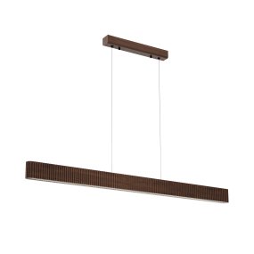 Bannister 150cm Mörkt trä taklampa från Lucide - F&ouml;r att passa olika milj&ouml;er och behov kan f&auml;rgtemperaturen enkelt justeras vid installation via en DIP-switch, fr&aring;n varmt och ombonat ljus till ett klarare vitt ljus.