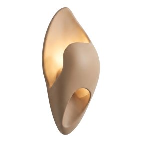 Yacinte 30cm Beige vägglampa från Lucide - Yacinte &auml;r en dekorativ v&auml;gglampa i beige betong med en mjukt organisk form som ger ett stilrent och modernt uttryck.