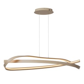Menuet 110cm Beige taklampa från Lucide - Menuet &auml;r en elegant takpendel i beige metall med en mjukt organisk form som ger ett modernt och luftigt uttryck.