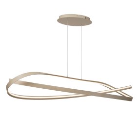Menuet 140cm Beige från Lucide - Menuet &auml;r en elegant takpendel i beige metall med en mjukt organisk form som ger ett modernt och luftigt uttryck.