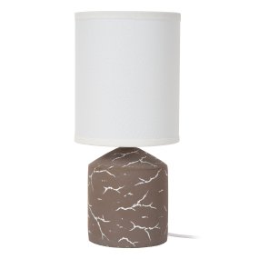 Fran 30cm Taupe bordslampa från Lucide - Fran bordslampa har ett stilrent uttryck med en dekorativ lampfot av keramik i m&ouml;rk beige f&auml;rg.