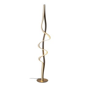 Lambada Mässing golvlampa från Lucide - Lambada &auml;r en elegant golvlampa i metall med en exklusiv matt m&auml;ssingfinish och en mjukt organisk form som f&aring;ngar blicken.