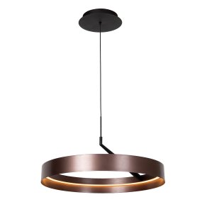 Leonard Ø55 Brun från Lucide - Leonard &auml;r en modern takpendel som kombinerar en metallisk brun finish med stilrena svarta detaljer.