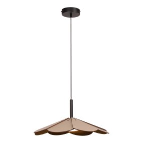 Blomster Ø47 Taupe taklampa från Lucide - Blomster &auml;r en dekorativ takpendel i tr&auml; med en mjuk taupef&auml;rgad finish som ger ett varmt och harmoniskt intryck.