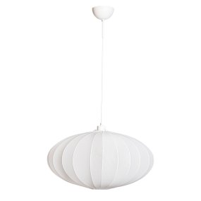 Isola Ø60 Vit taklampa från Cottex - Isola &auml;r en dekorativ takpendel med en mjukt rundad form och en sk&auml;rm i vit textil.