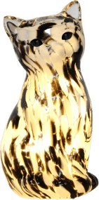 Katt 22cm Svart/Vit bordslampa från Pixie Design - Denna dekorativa bordslampa i glas &auml;r formad som en elegant katt och har en marmorerad yta i svarta och vita f&auml;rger som ger varje exemplar ett unikt uttryck.