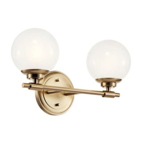 Benno 37cm Mässing badrumslampa från Elstead Lighting - Benno v&auml;gglampa tillf&ouml;r rummet en modern och elegant k&auml;nsla.
