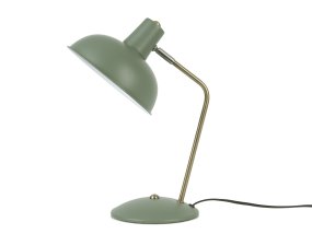 Hood 38cm Grön skrivbordslampa från Leitmotiv - Den r&ouml;rliga sk&auml;rmen med vit insida ger en j&auml;mn och behaglig ljusspridning, perfekt f&ouml;r l&auml;sning eller arbete.
