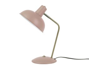 Hood 38cm Rosa skrivbordslampa från Leitmotiv - Den r&ouml;rliga sk&auml;rmen med vit insida ger en j&auml;mn och behaglig ljusspridning, perfekt f&ouml;r l&auml;sning eller arbete.