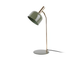 Smart 56cm Grön skrivbordslampa från Leitmotiv - Den blanka, emaljerade finishen i dov gr&ouml;n nyans tillsammans med eleganta gulddetaljer ger lampan ett unikt och i&ouml;gonfallande uttryck.
