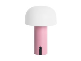 Luca LED 22cm Rosa portabel från Leitmotiv - Den &auml;r tillverkad i metall med en fin rosa finish och har en mj&ouml;lkvit plastkupa som sprider ett mjukt och behagligt ljus.