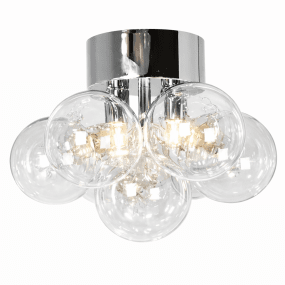 Lustro Ø30 Transparent plafond från By Rydéns - Lustro &auml;r en dekorativ och elegant plafond i kromad metall med flera klara glaskupor i ett klusterformat.