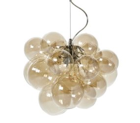 Lustro Ø40 Amber taklampa från By Rydéns - Lustro &auml;r en dekorativ och elegant pendel i kromad metall med flera ambertonade glaskupor i ett klusterformat.