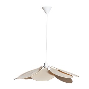 Magnolia Ø80 Beige taklampa från Cottex - Lampan har en stomme i metall och mjukt formade blad kl&auml;dda i beige textil, vilket skapar en vacker och luftig silhuett.