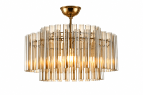 Lancaster Ø54 Mässing/amber kristall från Lampan - Lampstommen i metall med m&auml;ssingfinish ger ett exklusivt uttryck och framh&auml;ver glasets varma ton.