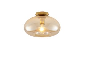 Munc Ø28 Amber plafond från Lampan - Munc &auml;r en elegant plafond som kombinerar glas och metall i en mjuk och stilren design.