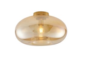 Munc Ø40 Amber plafond från Lampan - Munc &auml;r en elegant plafond som kombinerar glas och metall i en mjuk och stilren design.