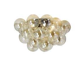 Monaco Ø50 Amber plafond från Lampan - Monaco har en mattsvart finish och &auml;r utrustad med 24st ambertonade glaskupor som &auml;r samlade i ett kluster.