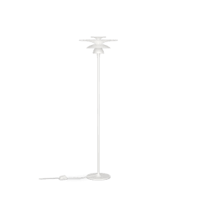 Picasso Ø38 Mattvit golvlampa från Belid - Den &auml;r utrustad med en praktisk dimmer p&aring; sladden, vilket ger dig m&ouml;jlighet att justera ljusstyrkan efter behov och skapa r&auml;tt st&auml;mning f&ouml;r varje tillf&auml;lle.
