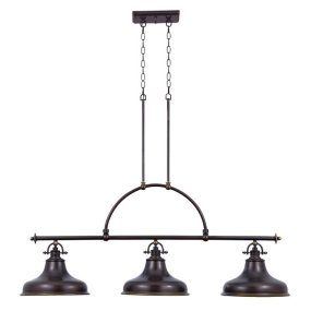 Emery 133cm Brons från Elstead Lighting - Emery &auml;r en takpendel i klassisk Americana-stil som tillf&ouml;r en nostalgisk och elegant k&auml;nsla till hemmet.