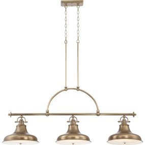 Emery 133cm Mässing taklampa från Elstead Lighting - Emery &auml;r en takpendel i klassisk Americana-stil som tillf&ouml;r en nostalgisk och elegant k&auml;nsla till hemmet.