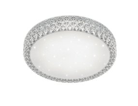 Pegasus Ø60 Vit plafond från Trio Lighting - Lampan har ocks&aring; en fj&auml;rrkontroll f&ouml;r att justera f&auml;rgtemperatur (varmvitt-kallvitt), ljusstyrka och en nattljusfunktion.