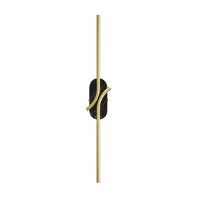 Renaissance 63cm Mässing vägglampa från Maytoni - Lampan har en marmorbakgrund i svart och gr&aring;tt, och metallskenorna i m&auml;ssing d&ouml;ljer subtilt ljusdiffusorer.