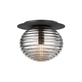 Reels Ø35 Svart plafond från Maytoni - Reels plafond &auml;r en taklampa gjord av metall med r&ouml;kf&auml;rgad glaskupa i elegant spiralformad relief.