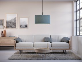 Soft Ø57 Blå ull från Belid - Soft &auml;r en pendel med ulltyg fr&aring;n Pagunette som har flamskyddande- och ljudabsorberande egenskaper.