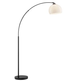 Vessa Svart golvlampa från Brilliant - Vessa &auml;r en stilren golvlampa i svart metall med en vit kupa i plast som ger lampan ett mjukt och elegant uttryck.